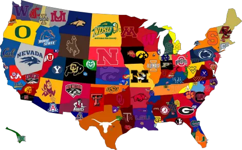 How a college football fan views a map