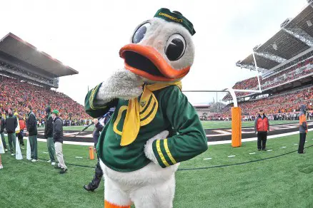 The Duck living it up at Reser Stadium in 2012