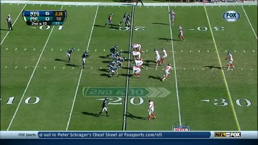 Johnson lines up wide left in Trips bunch formation.