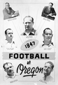 Photo of the 1929 University of Oregon football coaching staff taken at Hayward Field