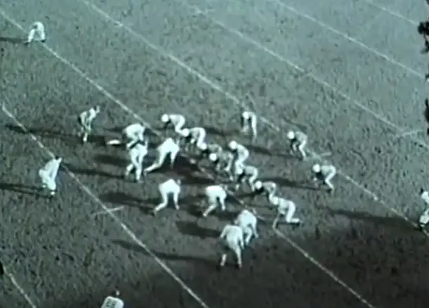 The Ducks at the line of scrimmage in 1947