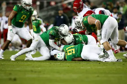 The Ducks showing their relentless team defense.