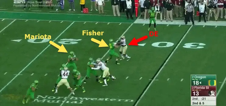 Bended knees give Fisher extra leverage.