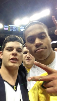 Joe Young and yours truly after a big win against Utah