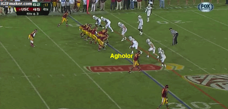 Agholor delivered a block over the middle.