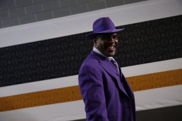 Gary Campbell with his usual pregame attire