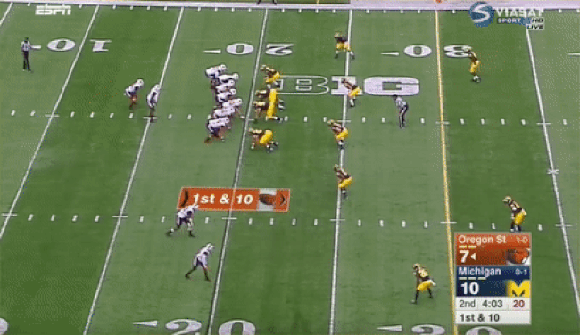 With plenty of space available, Bolden makes a big gain.